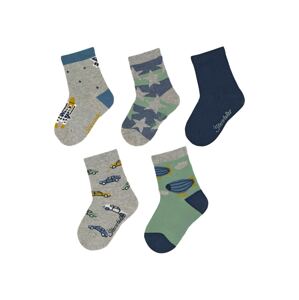 STERNTALER Ponožky  šedá / tmavě modrá / žlutá / mátová
