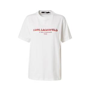 Karl Lagerfeld Tričko  bílá / červená / světle růžová / burgundská červeň