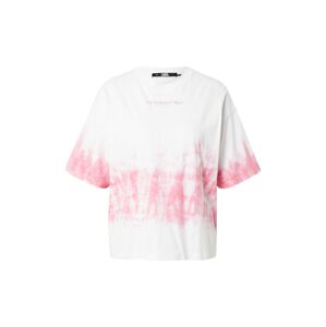 Karl Lagerfeld Tričko  pastelově růžová / bílá / světle růžová