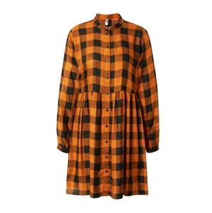 JDY Košilové šaty 'Bear'  hnědá / tmavě oranžová / černá
