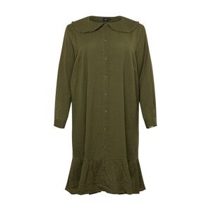 Zizzi Košilové šaty 'LARU' tmavě zelená