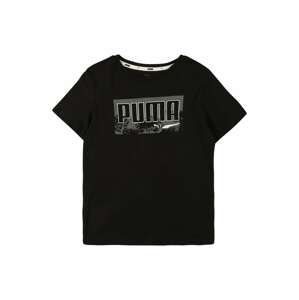 PUMA T-Shirt 'Alpha Holiday'  černá / šedá
