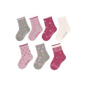 STERNTALER Ponožky  krémová / šedý melír / petrolejová / pitaya / světle růžová