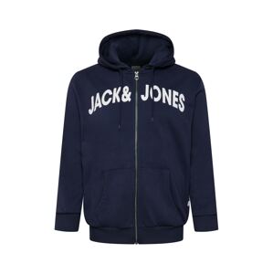 Jack & Jones Plus Mikina s kapucí  námořnická modř / bílá