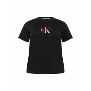 Calvin Klein Jeans Curve Tričko  černá / světle růžová