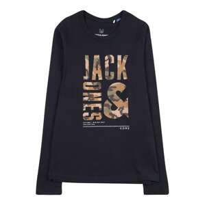 Jack & Jones Junior Tričko  tmavě modrá / světle béžová / světle hnědá / šedobéžová / khaki