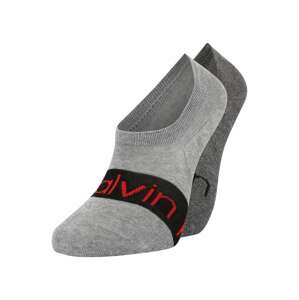 Calvin Klein Underwear Ponožky  šedá / tmavě šedá / červená / černá