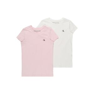 Calvin Klein Jeans Tričko pastelově růžová / černá / bílá