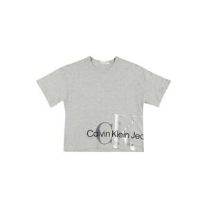 Calvin Klein Jeans Tričko  šedý melír / šedá / černá / barva bílé vlny