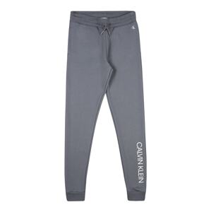 Calvin Klein Jeans Kalhoty  tmavě šedá / bílá