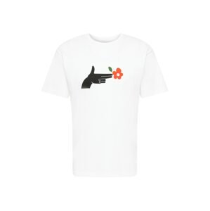 Obey Tričko 'Handgun'  bílá / černá / zelená / červená