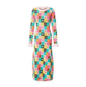 Olivia Rubin Úpletové šaty 'NAYA'  pink / nefritová / žlutá / růžová / tmavě zelená