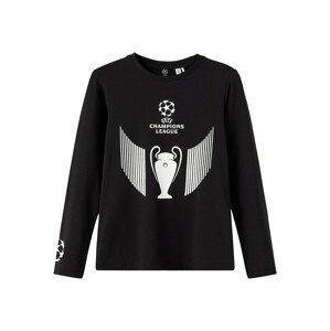 NAME IT Tričko 'UEFA Olsen'  černá / bílá