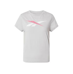 Reebok Sport Funkční tričko 'Vector'  světle šedá / bílá / světle růžová