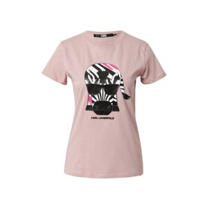Karl Lagerfeld Tričko  světle růžová / bílá / černá / starorůžová