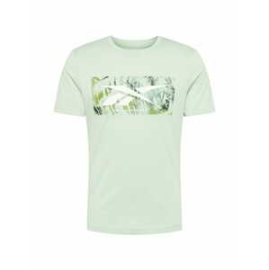 Reebok Sport Funkční tričko  světle zelená / bílá / olivová / tmavě šedá