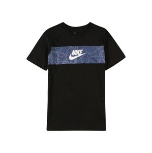 Nike Sportswear Tričko 'FUTURA'  černá / modrá / bílá / šedá