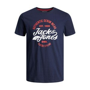 Jack & Jones Plus Tričko 'Brat'  námořnická modř / bílá / grenadina