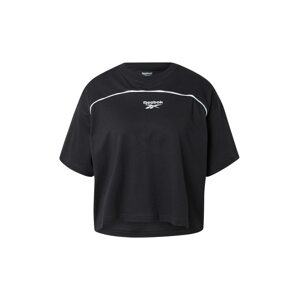 Reebok Sport Funkční tričko 'Piping'  černá / bílá