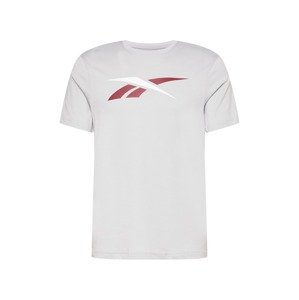 Reebok Sport Funkční tričko  světle šedá / tmavě červená / bílá