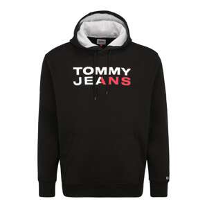 Tommy Jeans Plus Mikina s kapucí  černá / bílá / červená