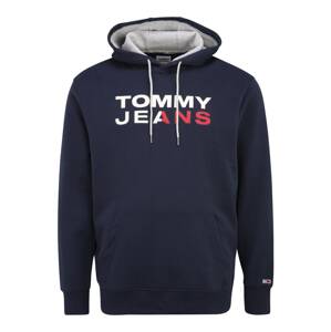 Tommy Jeans Plus Mikina s kapucí  marine modrá / červená / bílá