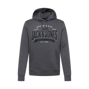 JACK & JONES Mikina  tmavě šedá / černá / bílá