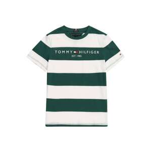 TOMMY HILFIGER Tričko  bílá / smaragdová / červená