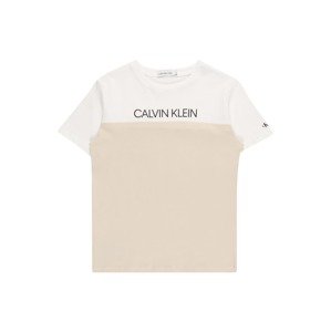 Calvin Klein Jeans Tričko  černá / bílá / barva vaječné skořápky