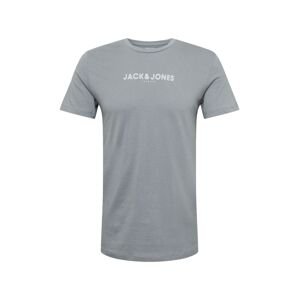 JACK & JONES Tričko  stříbrně šedá / bílá