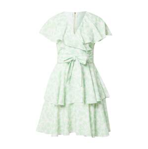 Closet London Šaty světle zelená / bílá