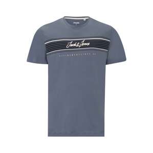Jack & Jones Plus Tričko 'Leo'  kouřově modrá / námořnická modř / bílá