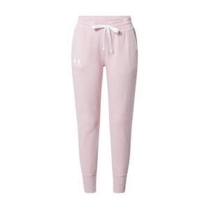 UNDER ARMOUR Sportovní kalhoty  pink / bílá
