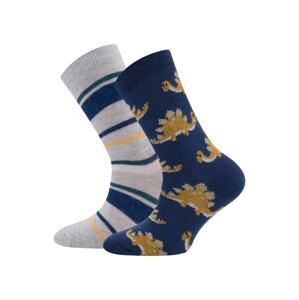 EWERS Ponožky  tmavě modrá / šedý melír / pudrová / jasně oranžová / zlatě žlutá