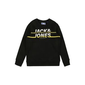 Jack & Jones Junior Mikina 'Charles'  žlutá / černá / bílá