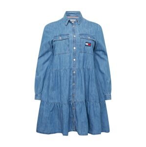 Tommy Jeans Curve Košilové šaty  modrá džínovina