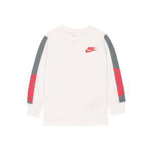 Nike Sportswear Tričko  bílá / šedá / červená