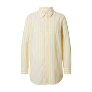 SCHIESSER Tričko na spaní  pastelově žlutá / bílá