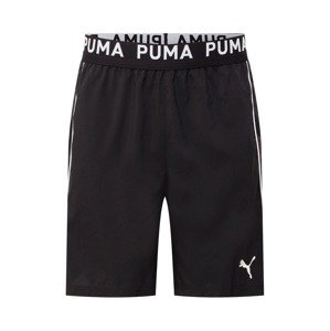 PUMA Sportovní kalhoty 'Woven 8 Inch'  černá / bílá