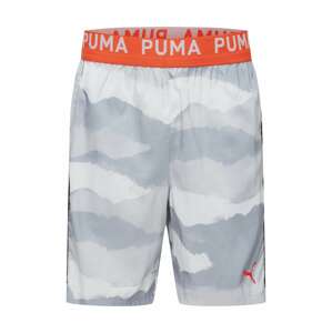 PUMA Sportovní kalhoty 'Woven 8 Inch'  šedá / světle šedá / oranžová