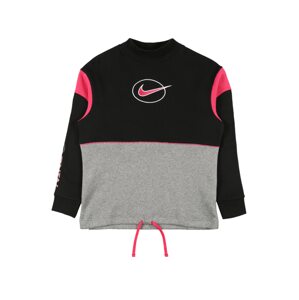 Nike Sportswear Mikina  černá / šedá / pink / bílá
