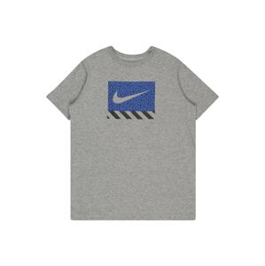 Nike Sportswear Tričko  šedý melír / modrá / černá