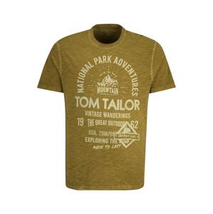 TOM TAILOR Men + Tričko  béžová / olivová