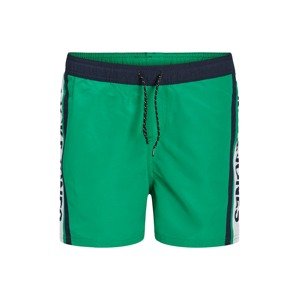 Jack & Jones Junior Plavecké šortky 'Crete'  černá / bílá / trávově zelená