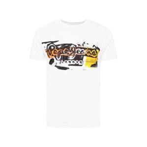 Pepe Jeans Tričko 'AMERSHAM'  bílá / černá / oranžová / žlutá