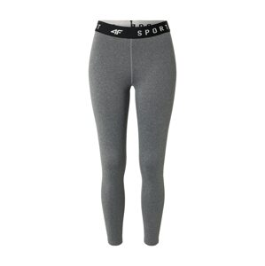 4F Sportovní kalhoty šedý melír / černá / bílá
