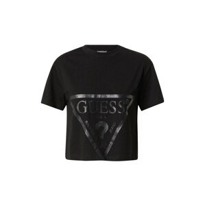 GUESS Funkční tričko 'ADELE'  černá / stříbrná