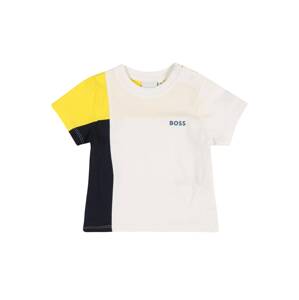 BOSS Kidswear Tričko  bílá / žlutá / noční modrá / nebeská modř