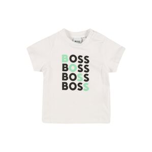 BOSS Kidswear Tričko  bílá / černá / světle zelená