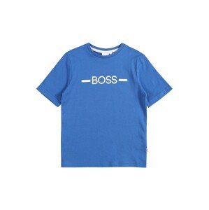 BOSS Kidswear Tričko  královská modrá / bílá